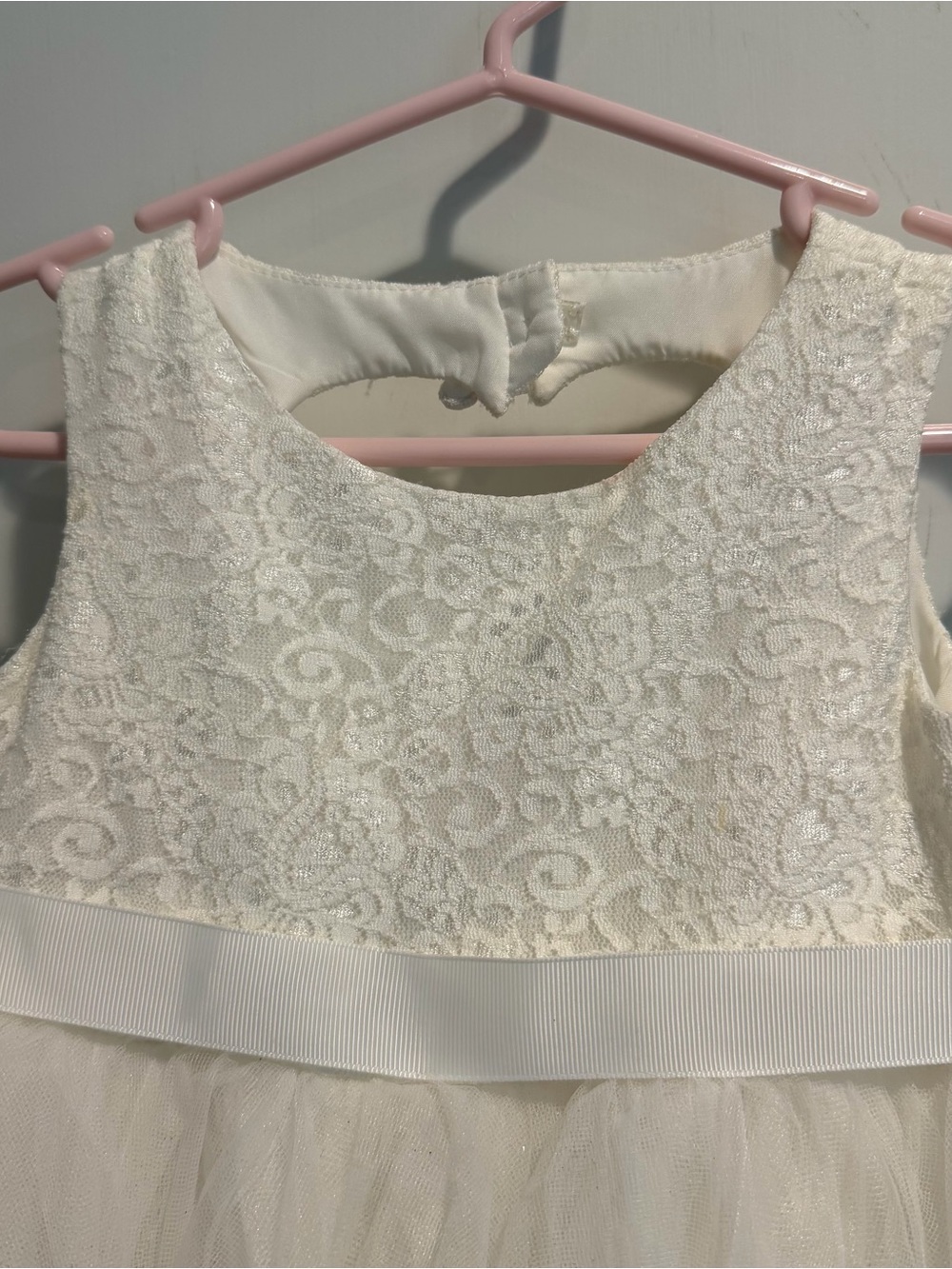 Toddler Girls' White Lace Flower Girl Dress - Picture 2 of 6